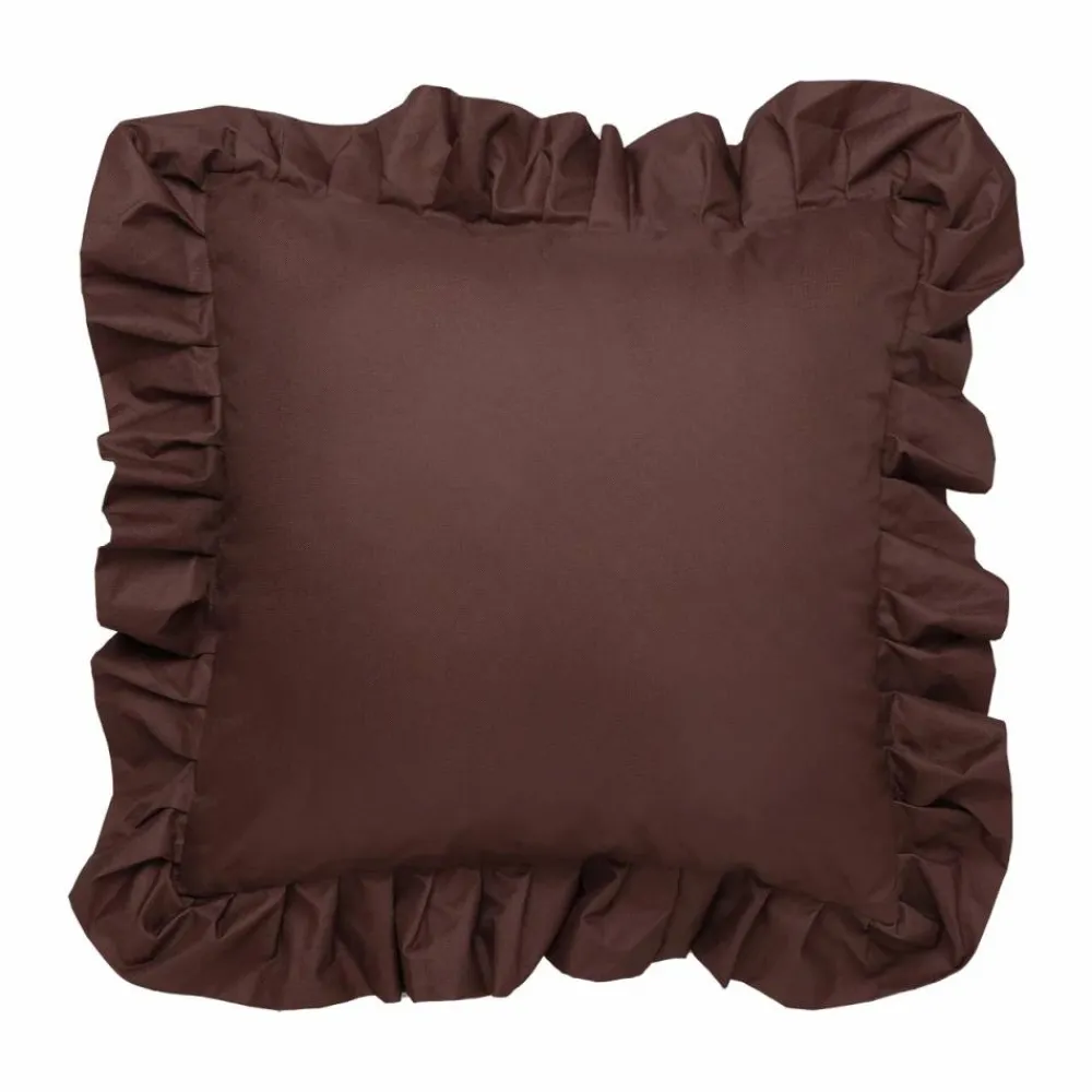 Discount Garden Glory Outdoor kudde med volang 45x45 cm Brown