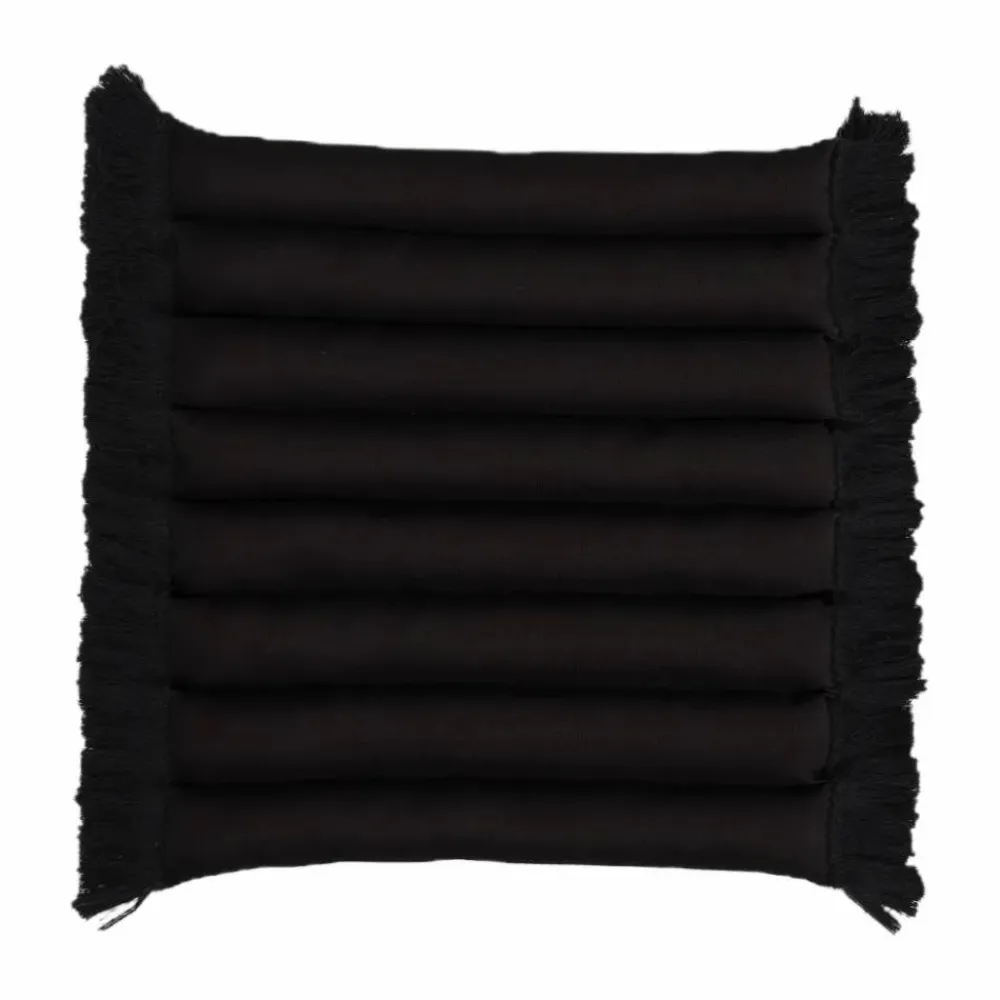New Garden Glory sittdyna med fransar Svart svart frans 38x40 cm