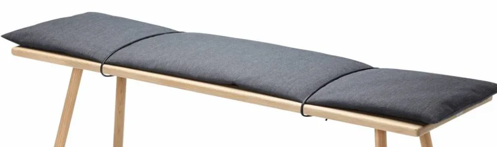 Discount Fritz Hansen Georg ulldyna med rem till bänk Mörkgrå-svart