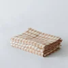 Tell Me More Gingham rutig linneservett 45x45 cm Biscuit