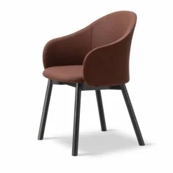 Fredericia Furniture Gomo Armchair karmstol wood base Blazer CUZ4D Dunalk-svartlackerad ek