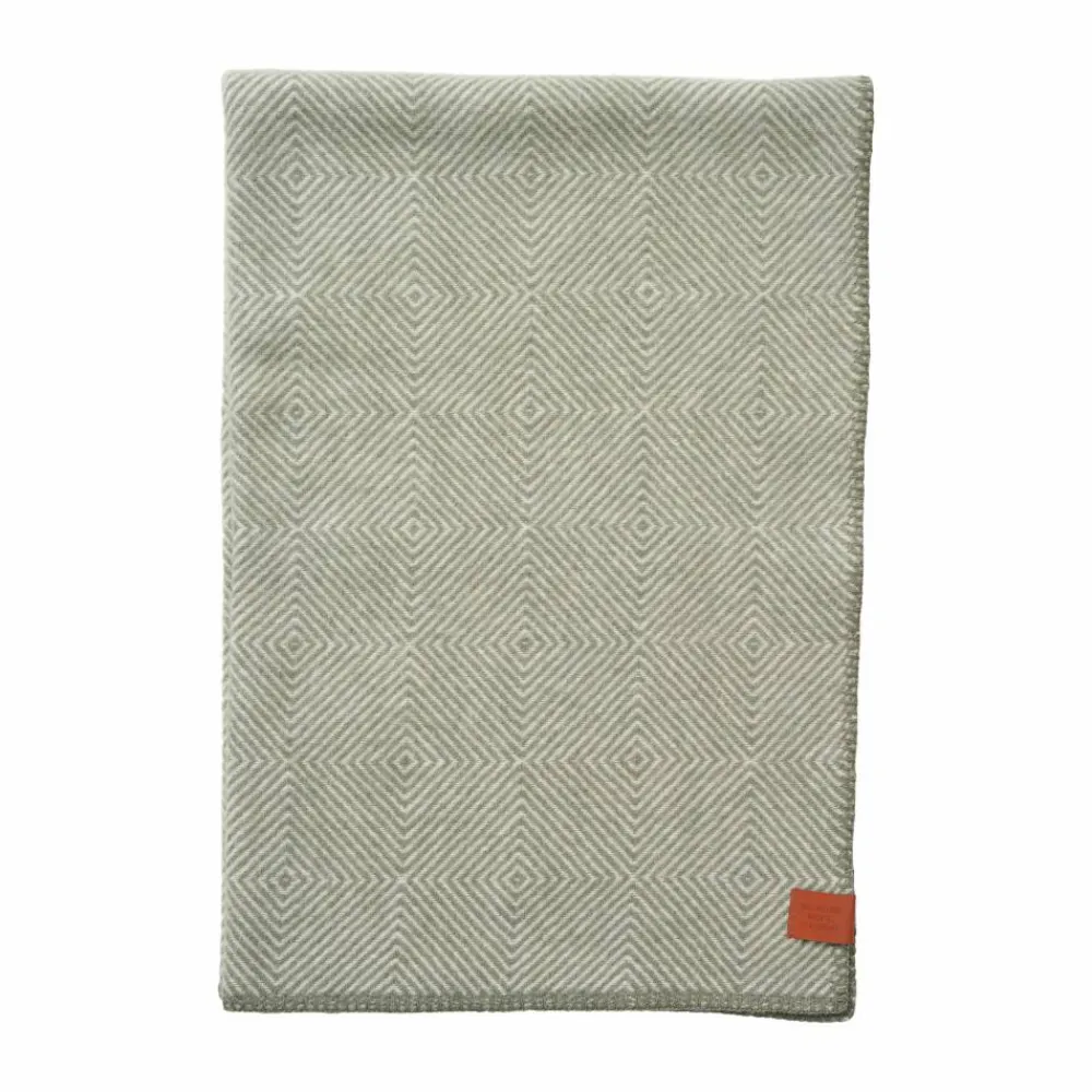 Online Klippan Yllefabrik Gooseye midi ullpläd 90x130 cm Grön