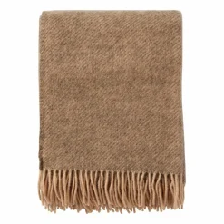 Hot Klippan Yllefabrik Gotland ullpläd 130x200 cm Beige