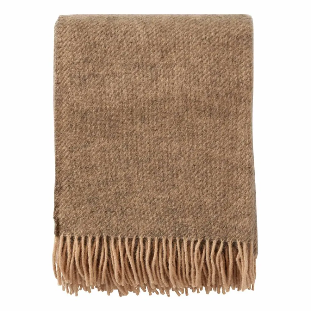 Hot Klippan Yllefabrik Gotland ullpläd 130x200 cm Beige