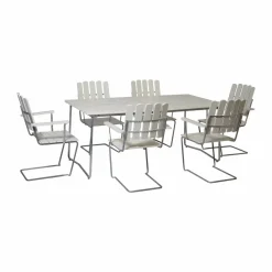 Grythyttan Stålmöbler Grythyttan matgrupp vit B31 170 cm + 6st A2