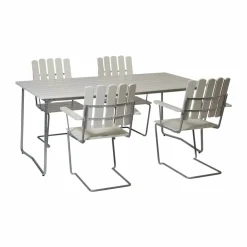 Best Grythyttan Stålmöbler Grythyttan matgrupp vit B31 170 cm + 4st A2