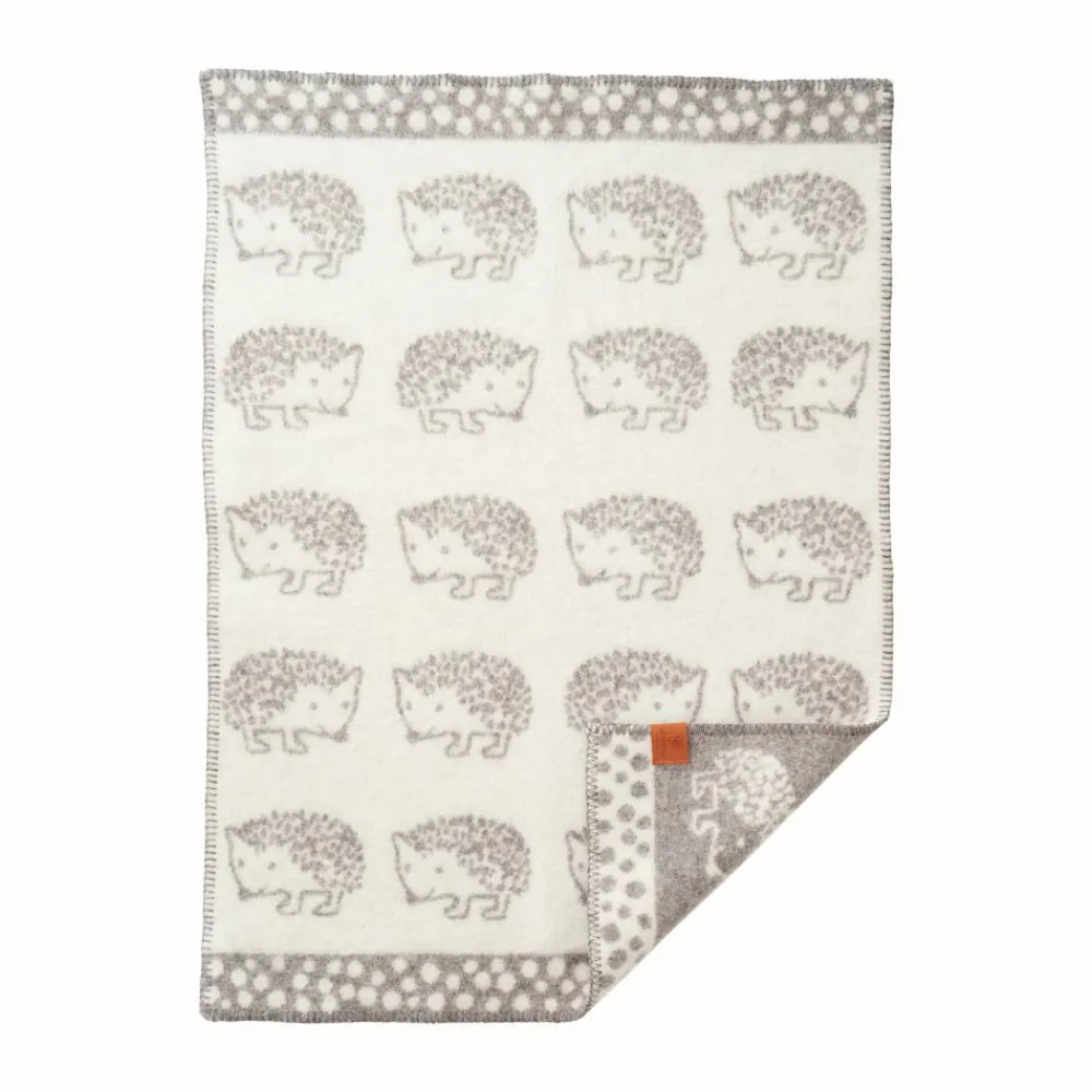 Barn Klippan Yllefabrik Hedgehog barnfilt 65x90 cm Grå