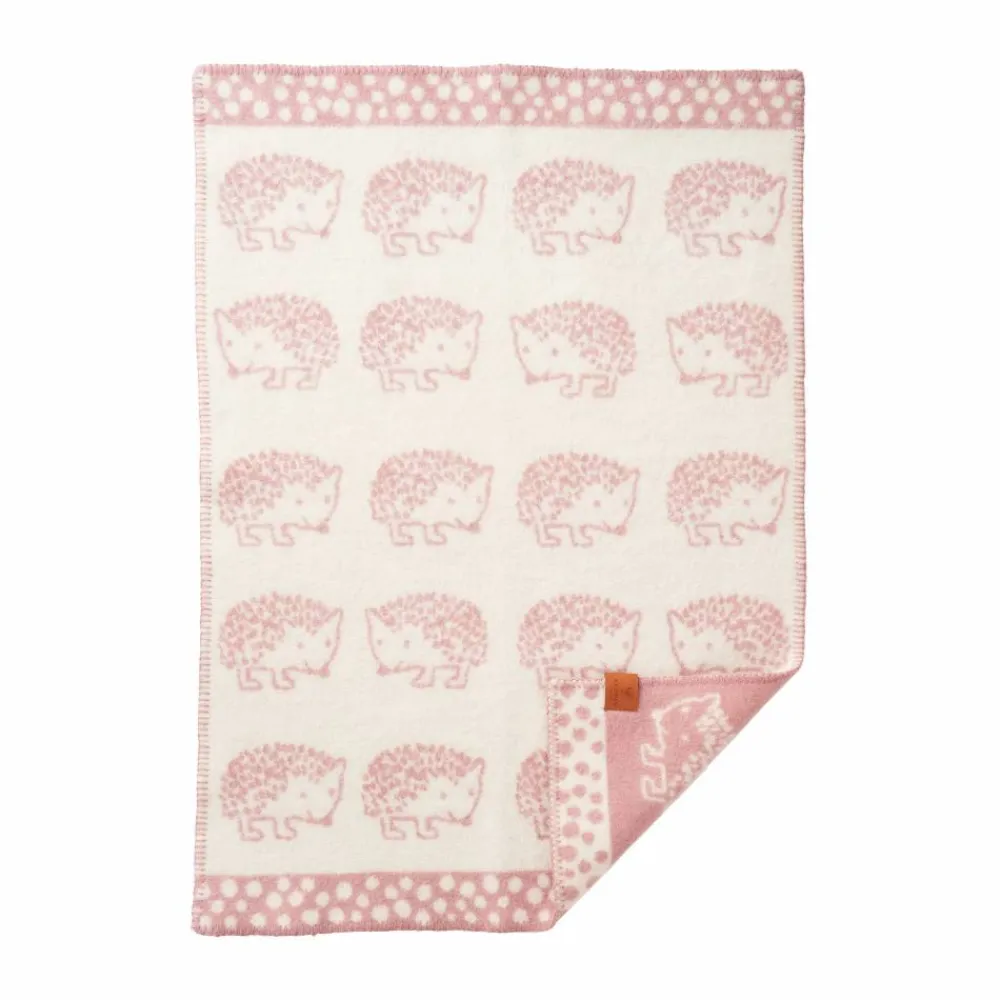 Outlet Klippan Yllefabrik Hedgehog barnfilt 65x90 cm Rosa
