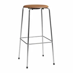 Outlet Fritz Hansen High Dot barpall Wild läder walnut-krom