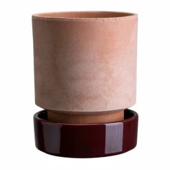 Bergs Potter Hoff kruka Ø16 cm Raw Rosa-Deep Burgundy