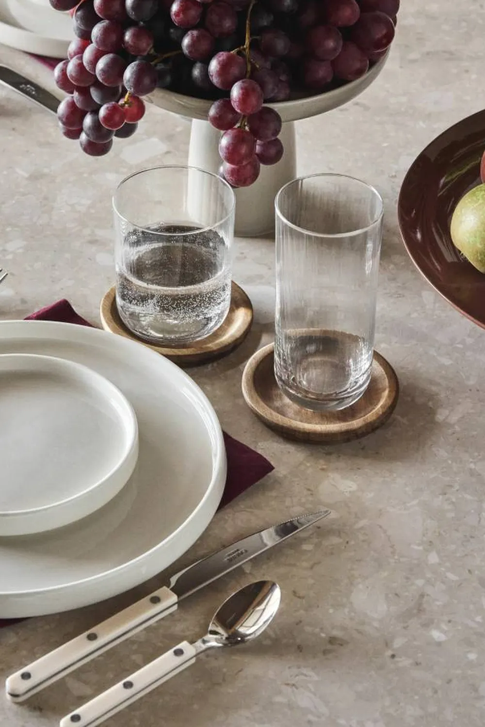 Best Scandi Living Hollow glasunderlägg Ø9 cm 4-pack Akacia