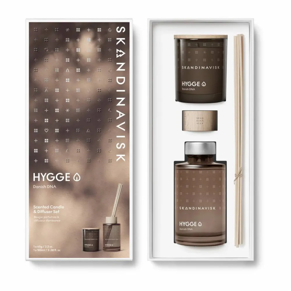 New Skandinavisk HYGGE doftljus & doftpinnar 65 g + 100 ml