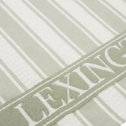 Hot Lexington Icons Waffle Striped kökshandduk 50x70 cm Sage green-white