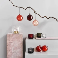 Iittala julkula glas 80 mm 5 delar Röd