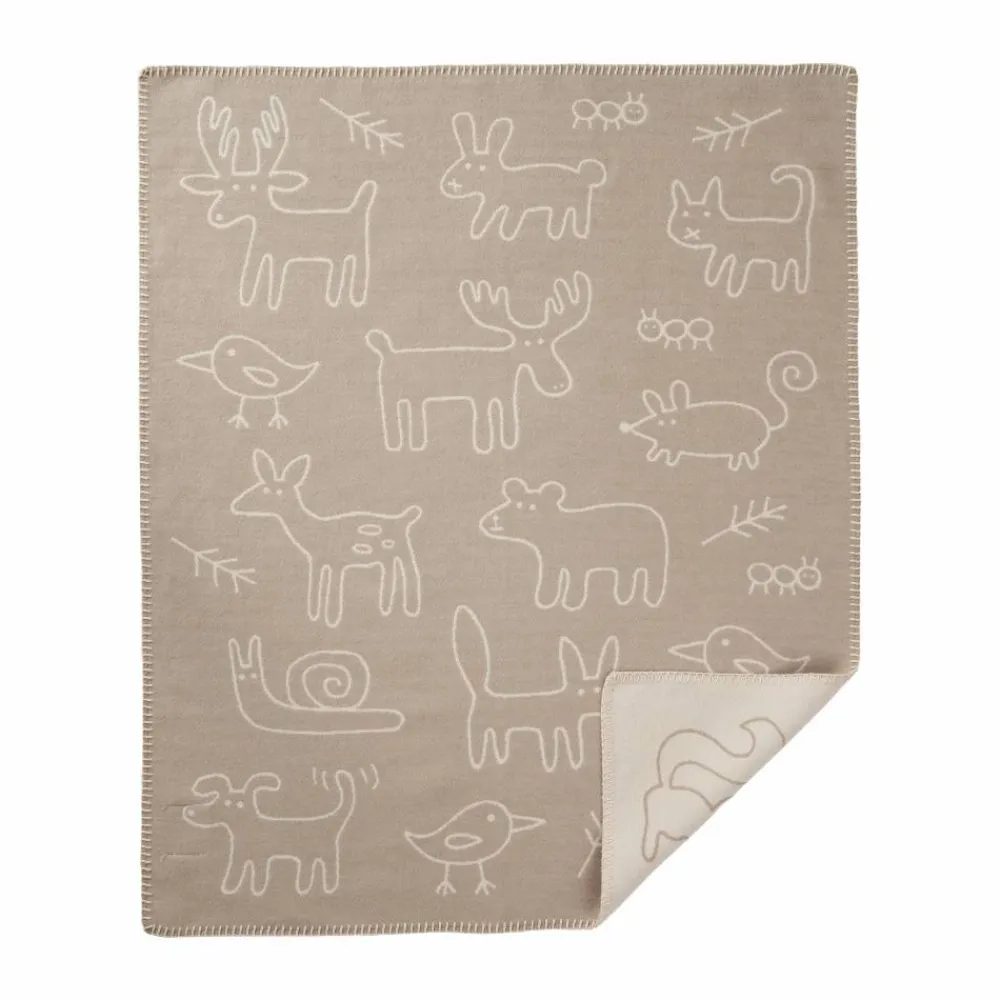 Barn Klippan Yllefabrik In the woods barnfilt 70x90 cm Beige