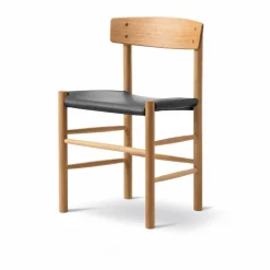 Discount Fredericia Furniture J39 stol Oljad ek-läder Omni 301 Black