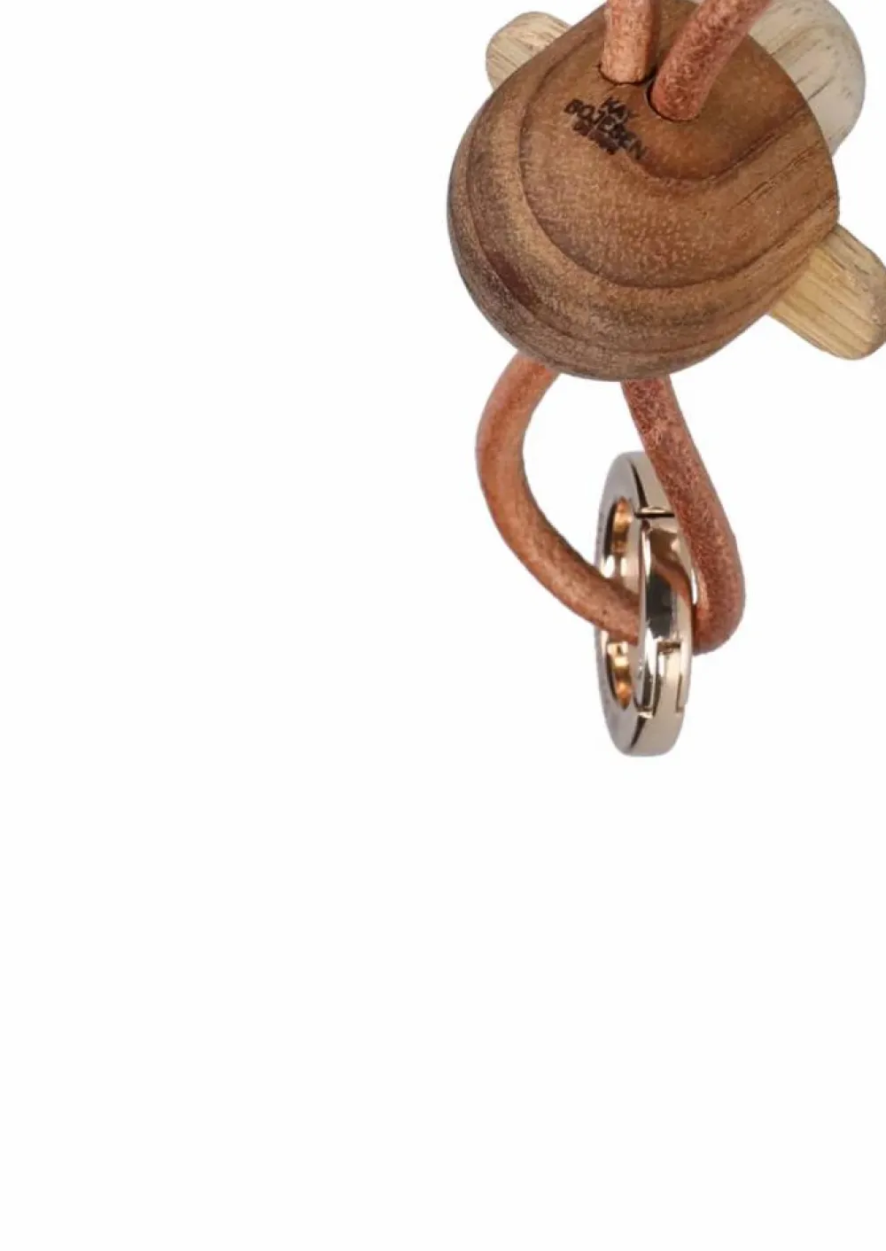 Kay Bojesen Denmark Kaj Bojesen apa nyckelring Teak-limbaträ naturläder
