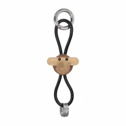 Best Kay Bojesen Denmark Kaj Bojesen apa nyckelring Teak-limbaträ svart läder