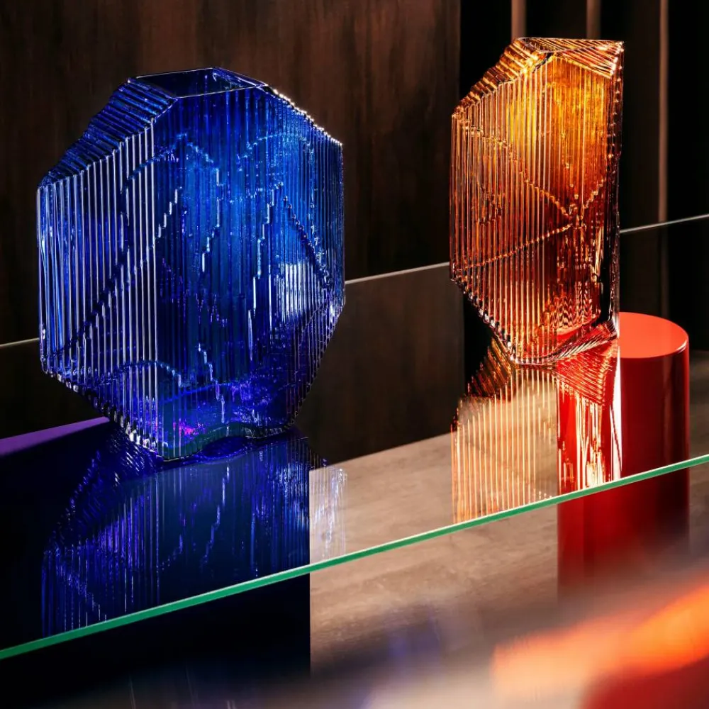 Iittala Kartta glasskulptur 33 5 cm Ultramarinblå