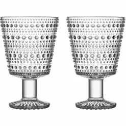 Iittala Kastehelmi dricksglas på fot 26 cl 2-pack Klar