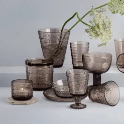 Iittala Kastehelmi dricksglas på fot 26 cl 2-pack Linne