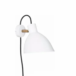 Konsthantverk KH1 vägglampa vit matt råmässing