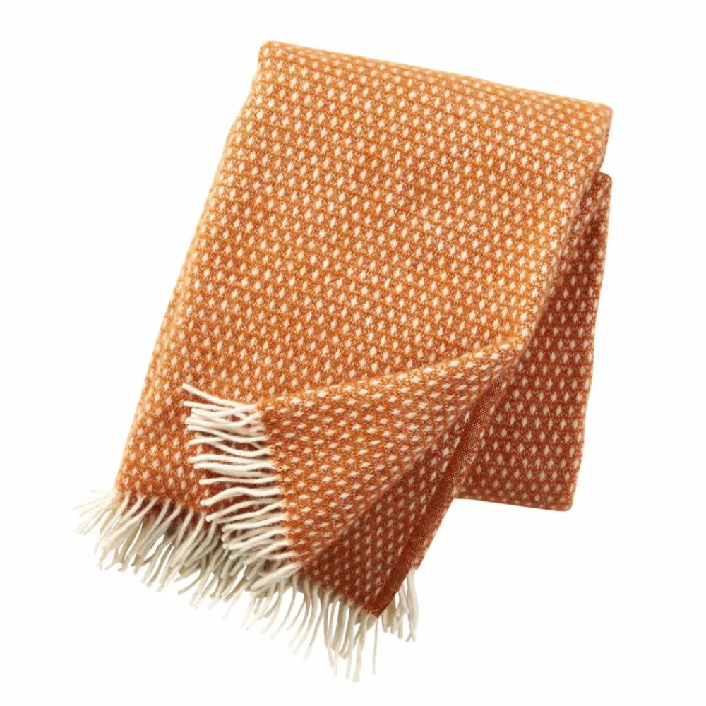 Outlet Klippan Yllefabrik Knut ullpläd orange