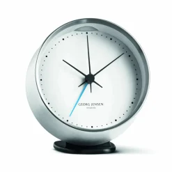 Georg Jensen Koppel bordsklocka Ø 10 cm vit-rostfritt stål
