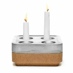 Outlet Born In Sweden Korkskål till fyran ljusstake 16x16 cm Brun