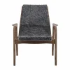 Hot Swedese Laminett fåtölj ek/fårskinn Special Edition Rubio Monocoat Chocolate-Charcoal