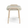 Online Swedese Lamini fotpall till barn lackad bok/fårskinn Moonlight (beige)