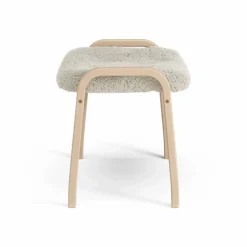 Online Swedese Lamini fotpall till barn lackad bok/fårskinn Moonlight (beige)