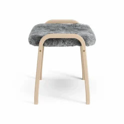 Barn Swedese Lamini fotpall till barn lackad bok/fårskinn Scandinavian Grey (grå)