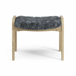 Clearance Swedese Lamini fotpall till barn lackad ek/fårskinn Charcoal (mörkgrå)