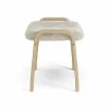 Barn Swedese Lamini fotpall till barn lackad ek/fårskinn Moonlight (beige)