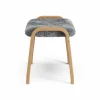 Online Swedese Lamino fotpall oljad ek/fårskinn Scandinavian Grey (grå)
