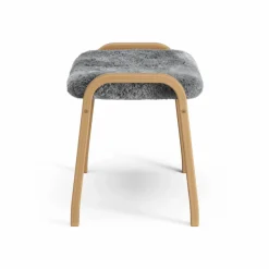 Online Swedese Lamino fotpall oljad ek/fårskinn Scandinavian Grey (grå)