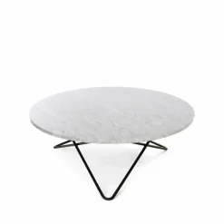OX Denmarq Large O Table soffbord Marmor carrara svartlackat stativ