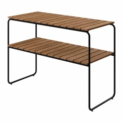 New Grythyttan Stålmöbler L105 avlastningsbord Teak-svart stålstativ