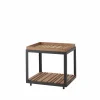 Discount Cane-line Level sidobord Teak-lava grey stativ