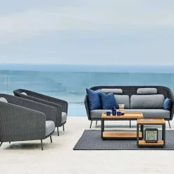 Cane-line Level soffbord keramik 62x122 cm Light grey-lava grey