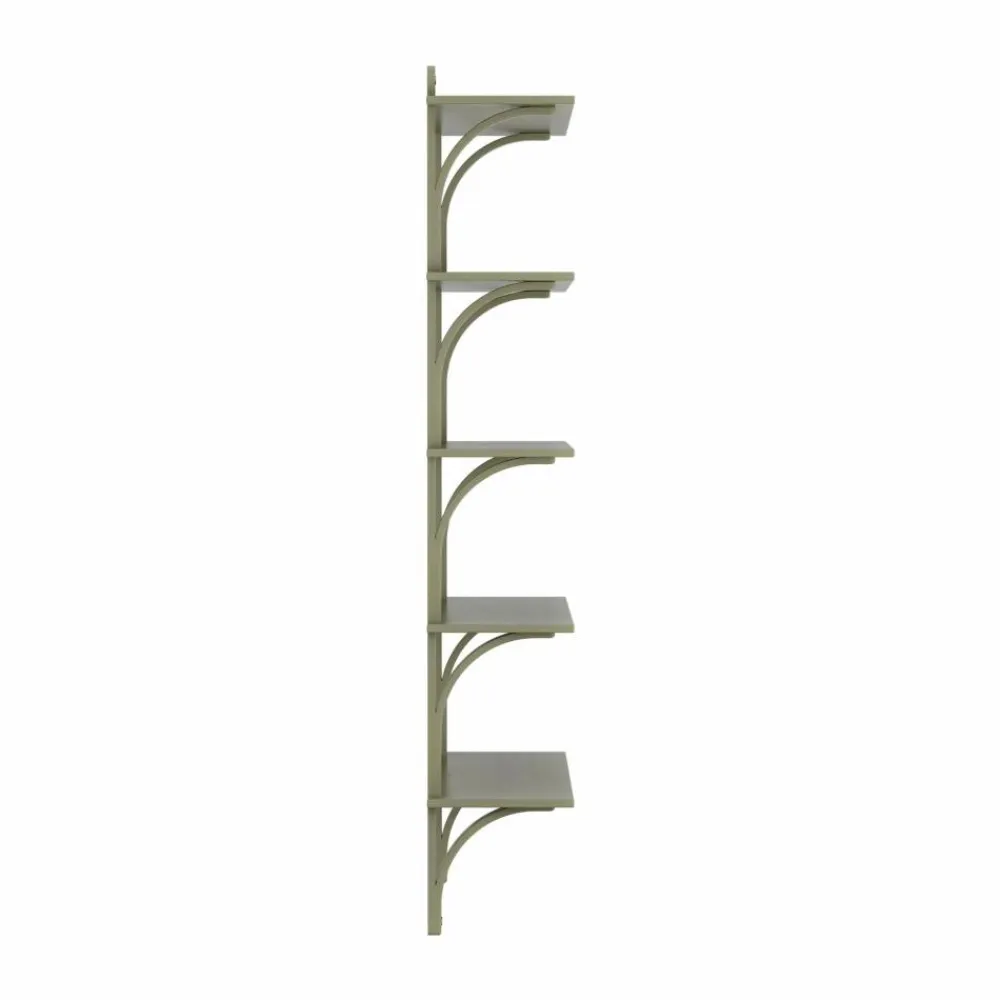 Swedese Levi hylla 5 hyllplan Moss green-mässing 90 cm