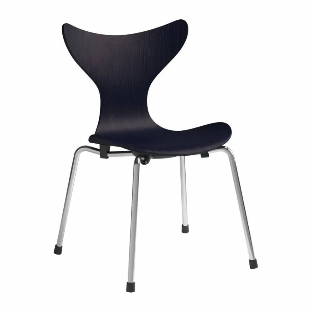 Discount Fritz Hansen Liljan barnstol Midnight blue målad ask-krom