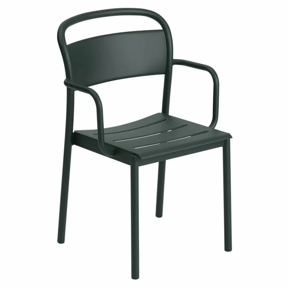 Clearance Muuto Linear steel armchair karmstol Dark green