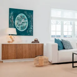 Online Englesson Line skänk walnut/white 3dörrar+2hyllor kromben