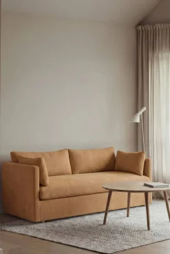 Outlet 1898 Linnevik soffa Jump Honey 1959-vitoljad ek 2-sits med kappa