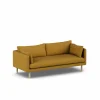 Clearance 1898 Linnevik soffa Luiza Mustard 3972-vitoljad ek 3-sits