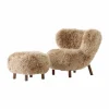 Hot &Tradition Little Petra VB1 fåtölj inkl. pouf ATD1 Oljad valnöt-Sheepskin honey
