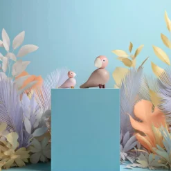 Kay Bojesen Denmark Liv & Lykke lovebirds 1 set Rosa