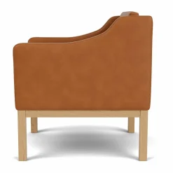 Outlet FDB Møbler L46 MK155 easy chair karmstol Lackerad ek-läder cognac